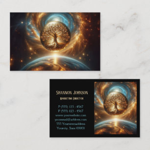 Carte De Visite Arbre de vie Galaxy Golden