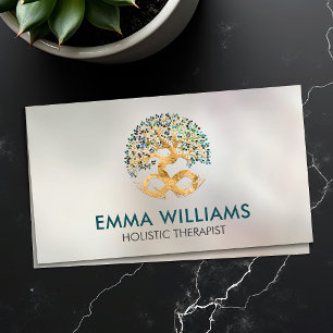 Carte De Visite Arbre de vie - Infinité - Feuilles Abalone Shell