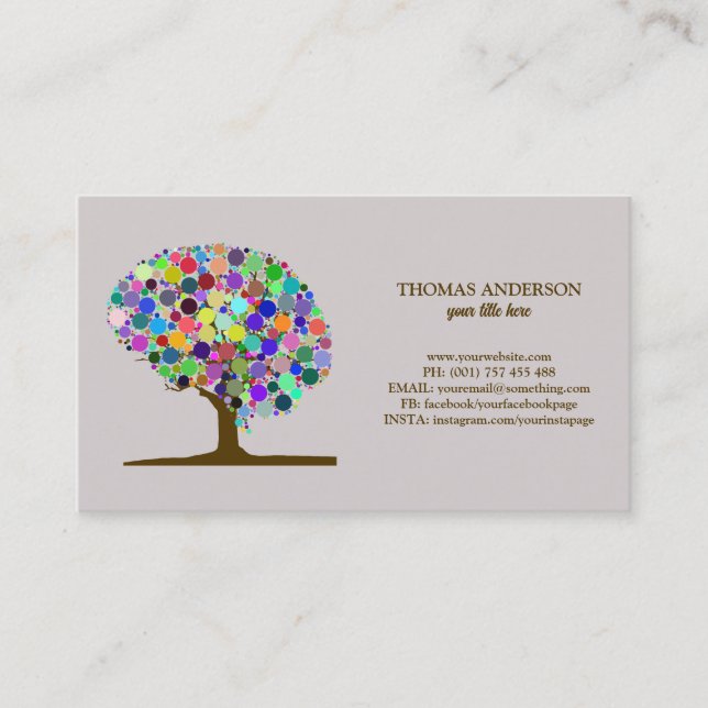 Carte De Visite Arbre de vie moderne Wellness Life Coach (Devant)