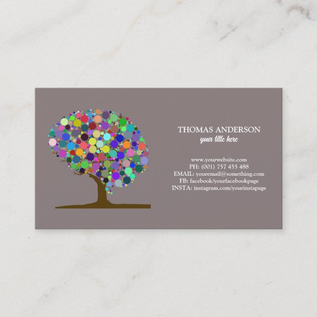 Carte De Visite Arbre de vie moderne Wellness Life Coach (Devant)