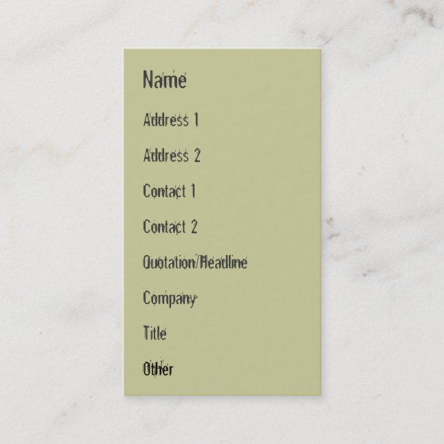 Carte De Visite Arbre De Vie / Pedigree De L'Homme (Devant)