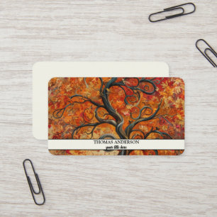 Carte De Visite Arbre de Vie Personnalisé Moderne - Feuilles Color