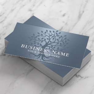 Carte De Visite Arbre de vie Santé Wellness Salon Spa Dusty Blue