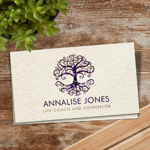 Carte De Visite Arbre de vie - Yggdrasil - Améthyste et or