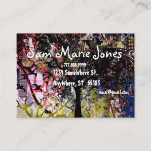 Carte De Visite Arbre de ville grungé -