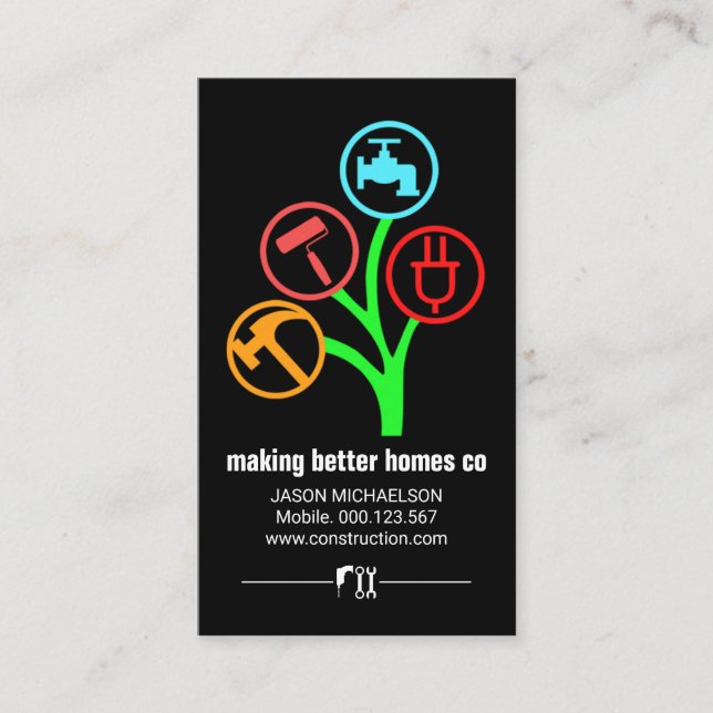 Carte De Visite Arbre Des Outils Handyman (Devant)
