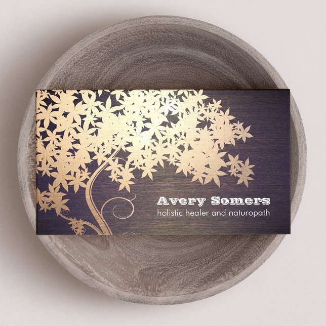 Carte De Visite Arbre d'or Guérisseur holistique Naturopath Look b (Créateur téléchargé)