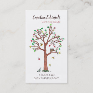 Carte De Visite Arbre doux avec nid et coeur