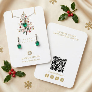 Carte De Visite Arbre en aquarelle pour présentoir de bijoux de No