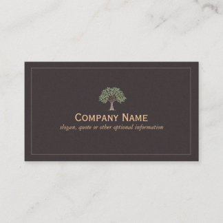 Carte De Visite Arbre Feuille vert classique