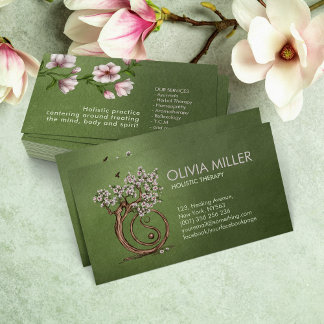 Carte De Visite Arbre Fleur Magnolia Yin Yang