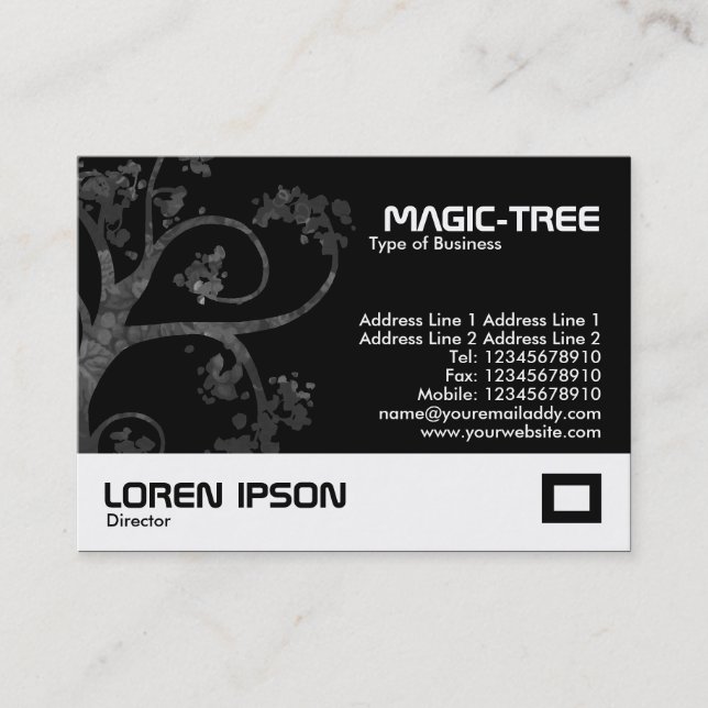 Carte De Visite Arbre magique - Noir (00000) (Devant)
