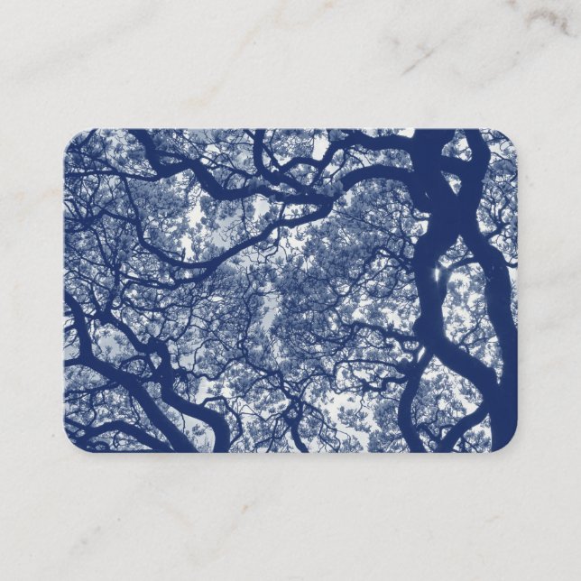 Carte De Visite Arbre Magnolia - Effet Cyanotype (Devant)