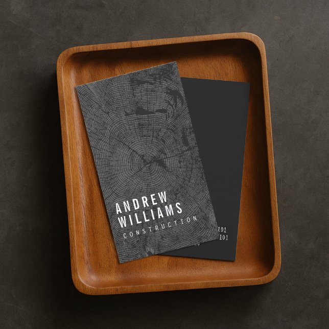 Carte De Visite Arbre moderne Anneaux Construction, Design, Constr (Créateur téléchargé)