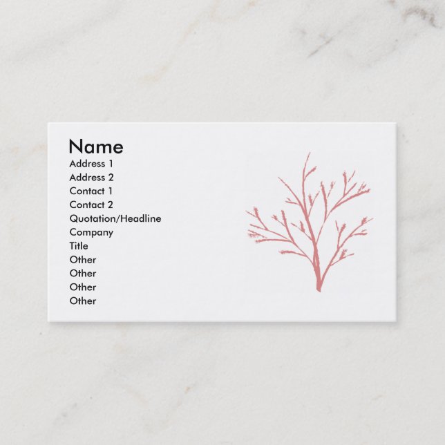 Carte De Visite Arbre par Jenny Arder (Devant)