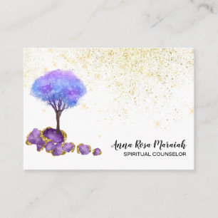 Carte De Visite *~* Arbre Parties scintillant or Améthyste Bijoux 