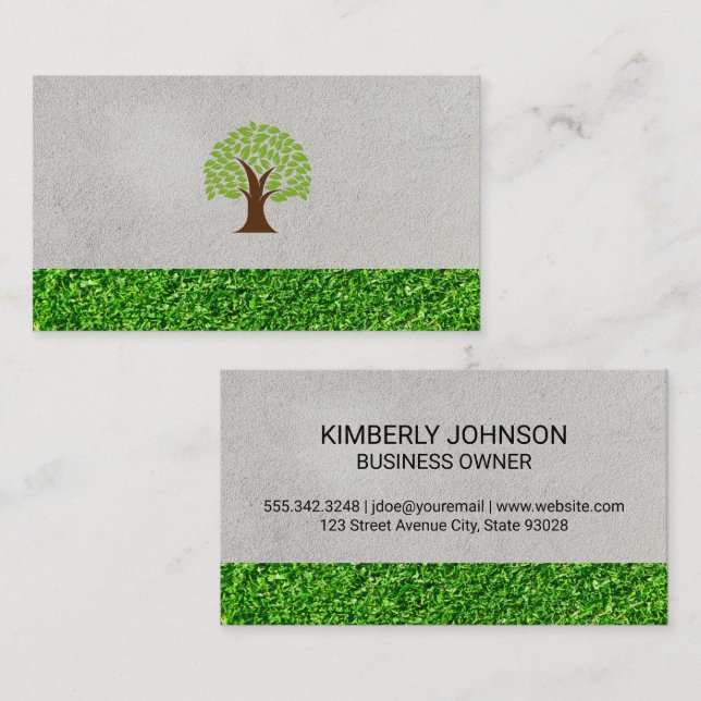 Carte De Visite Arbre | Soins de pelouse (Devant / Derrière)