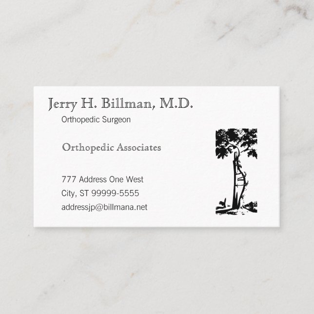 Carte De Visite Arbre tordu orthopédique (Devant)