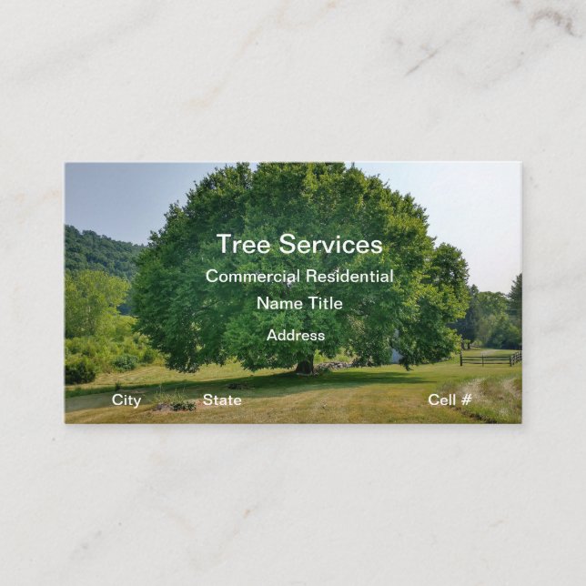 Carte De Visite Arbre Trimming Arborist Services (Devant)