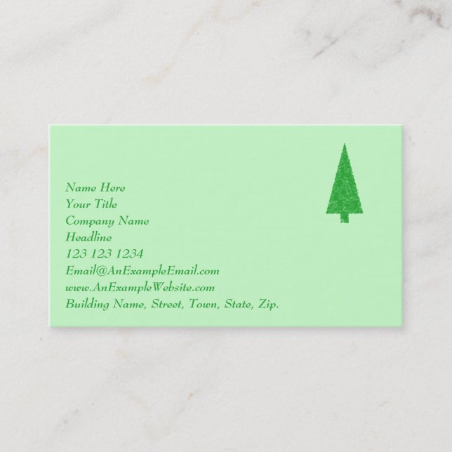 Carte De Visite Arbre vert. Noël, sapin, arbre à feuillage (Devant)