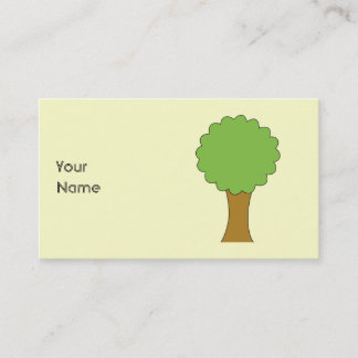 Carte De Visite Arbre vert. Sur le fond crème