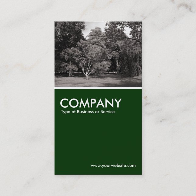 Carte De Visite Arbres, Bute Park - BW Chaud - Vert foncé (Devant)