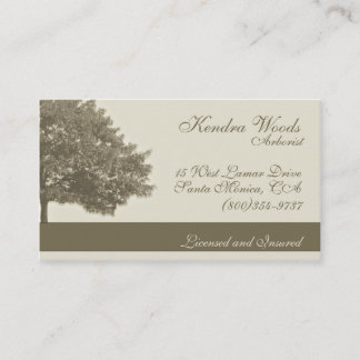 Carte De Visite Arbres dans Tan