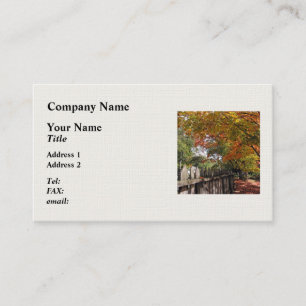 Carte De Visite Arbres d'automne et clôture à palissade