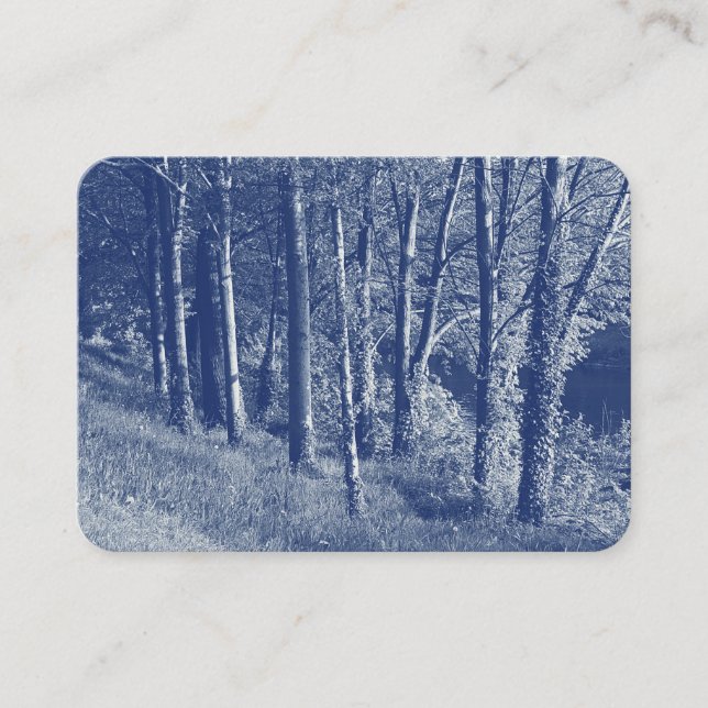 Carte De Visite Arbres d'une rivière - Effet Cyanotype (Devant)