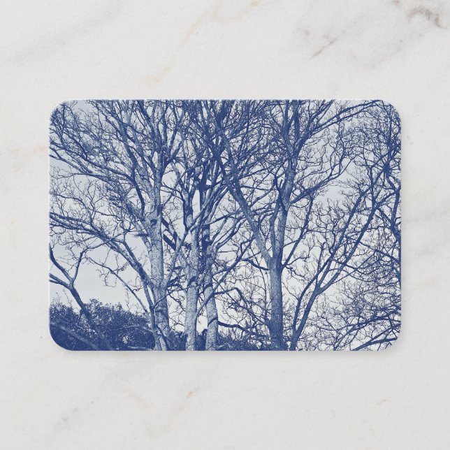 Carte De Visite Arbres en hiver - Effet Cyanotype (Devant)