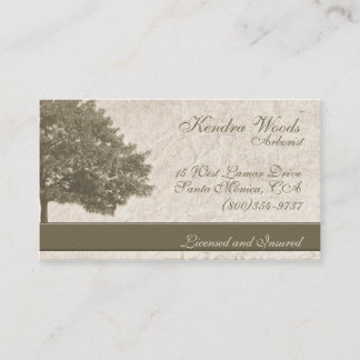 Carte De Visite Arbres en papier bronzage