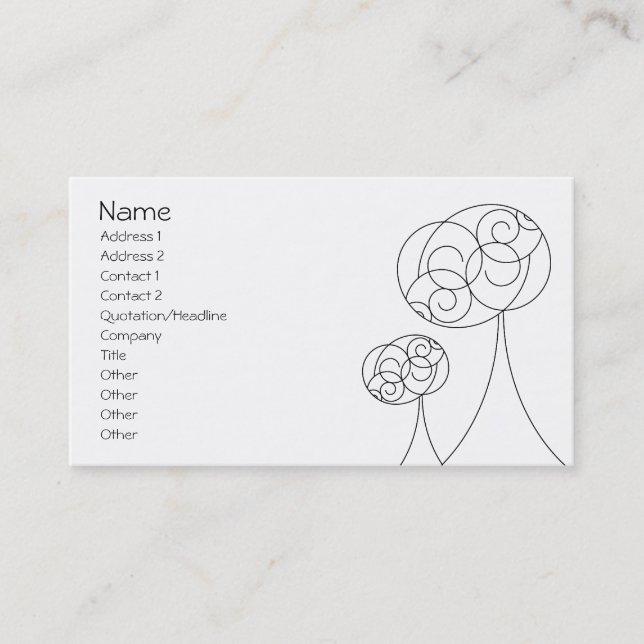 Carte De Visite Arbres minimalistes (Devant)