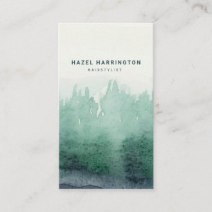 Carte De Visite Arbres numérisables QR personnalisés Aquarelle ver