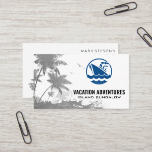 Carte De Visite Arbres tropicaux   Bateau de croisière