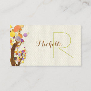 Carte De Visite Arbres Whimsical + Monogramme de Burlap