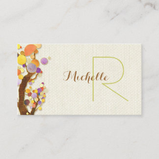 Carte De Visite Arbres Whimsical + Monogramme de Burlap