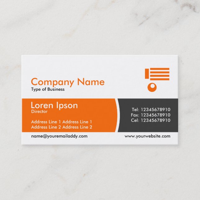 Carte De Visite Arc Divié Band - Orange and Dark Grey (Devant)
