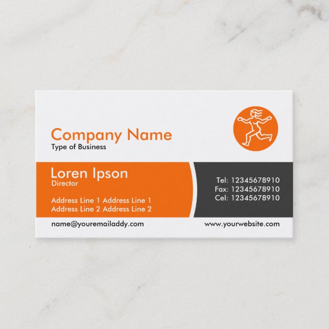 Carte De Visite Arc Divié Band - Orange and Dark Grey (Devant)