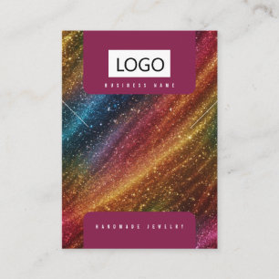 Carte De Visite Arc en arc-en-ciel Boucles d'oreilles Collier Disp