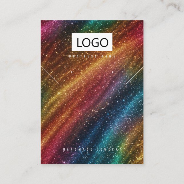 Carte De Visite Arc en arc-en-ciel Boucles d'oreilles Collier Disp (Devant)