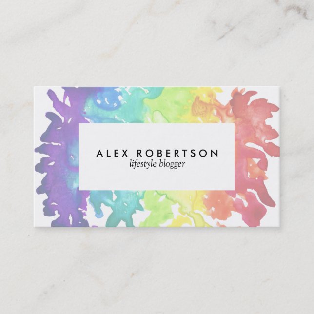 Carte De Visite Arc en arc-en-ciel pastel simple (Devant)