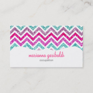 Carte De Visite Arc-en-ciel Coloful Bling Girly de parties