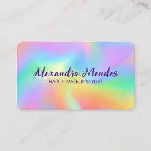 Carte De Visite Arc-en-ciel Hologramme Féminin Luxueux Élégant