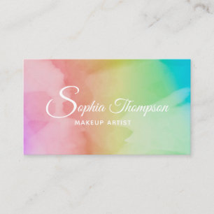 Carte De Visite Arc-en-ciel moderne de manuscrit d'aquarelle -