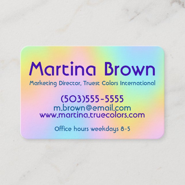 Carte de visite arc-en-ciel Pastel (Devant)