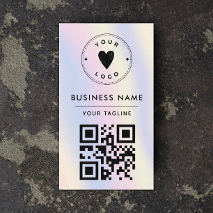 Carte De Visite Arc-en-ciel pastel holographique Ajoutez votre log