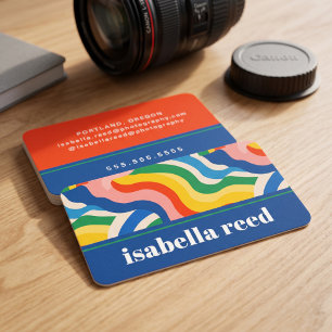 Carte De Visite Arc-en-ciel Rétro Audacieux