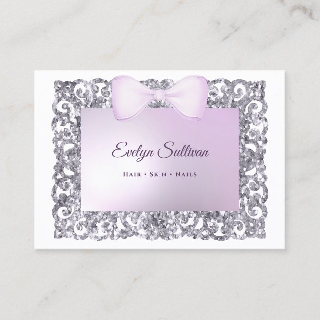 Carte de visite arc-parties scintillant Lilac (Devant)