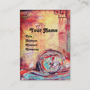 Carte De Visite ARCADIE, Rouge Bleu Argent Abstrait