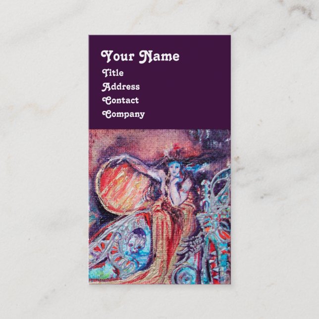 Carte De Visite ARCADIE, Rouge Violet Bleu Abstrait (Devant)